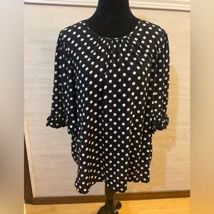 Kate Spade New York Black and White Polka Dot Blouse